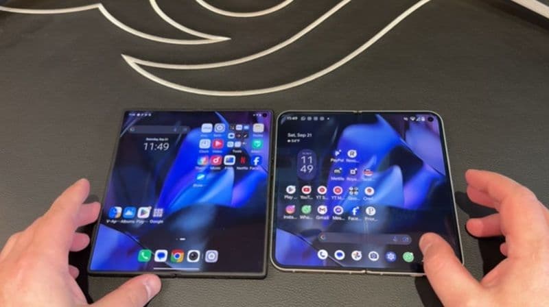 vivo x Fold 5 and Pixel 9 Pro Fold display