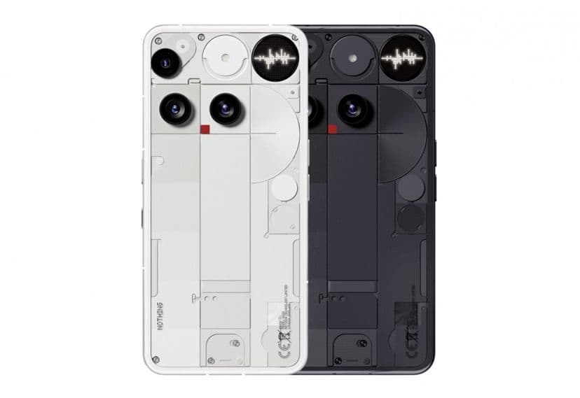 Nothing phone 3 rear deign in black and white colors