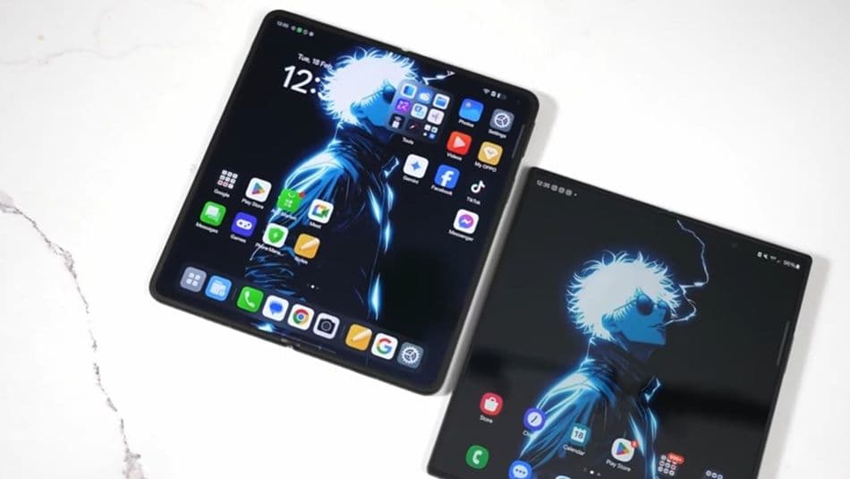 Inner Display of Galaxy Z Fold 7 and OPPO Find N5