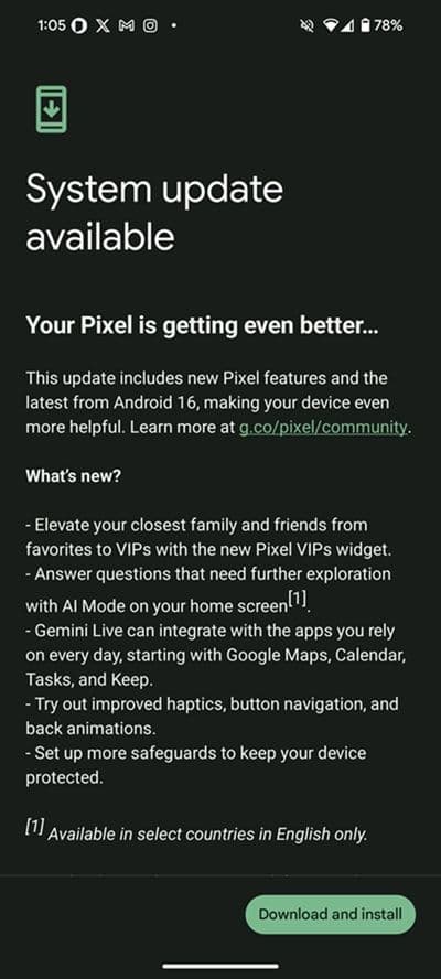 Google Pixel 8a OS Update